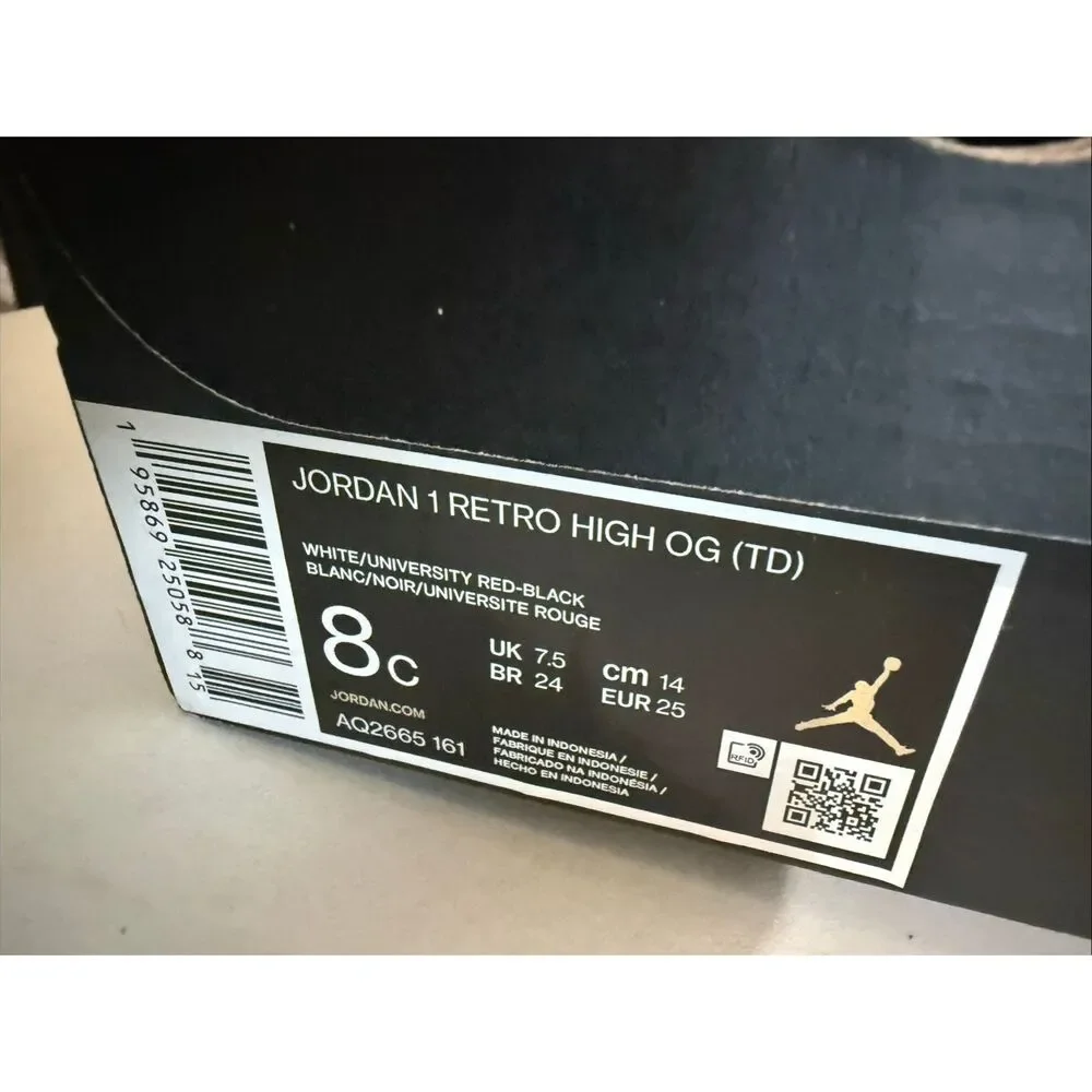 Nike Air Jordan Toddler 1 Retro High OG Leather Sneaker Shoes Multicolor Sz 8C
